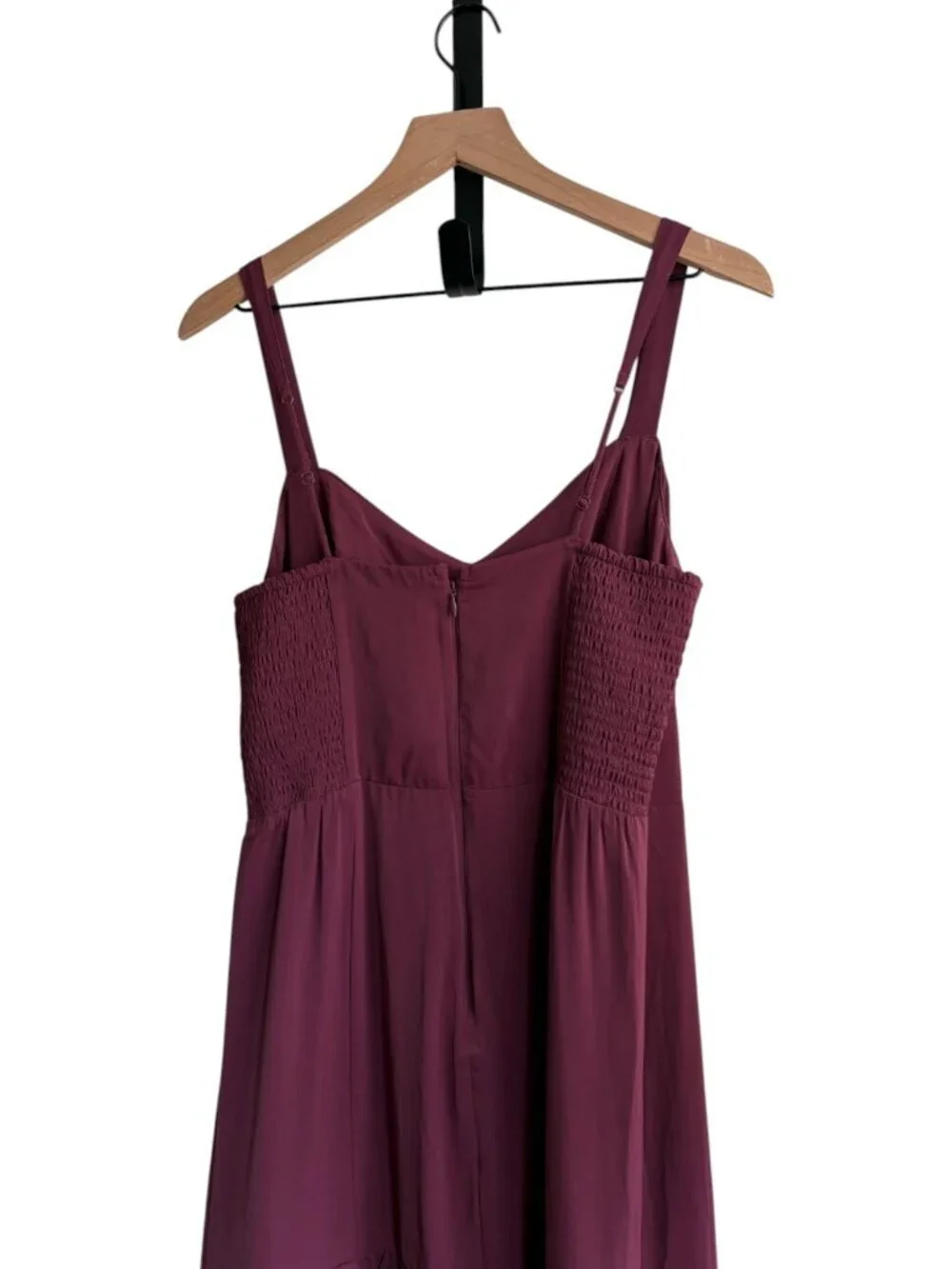 Abercrombie and Fitch Ruffle Tiered Maxi Dress Burgundy Red medium Tall MT